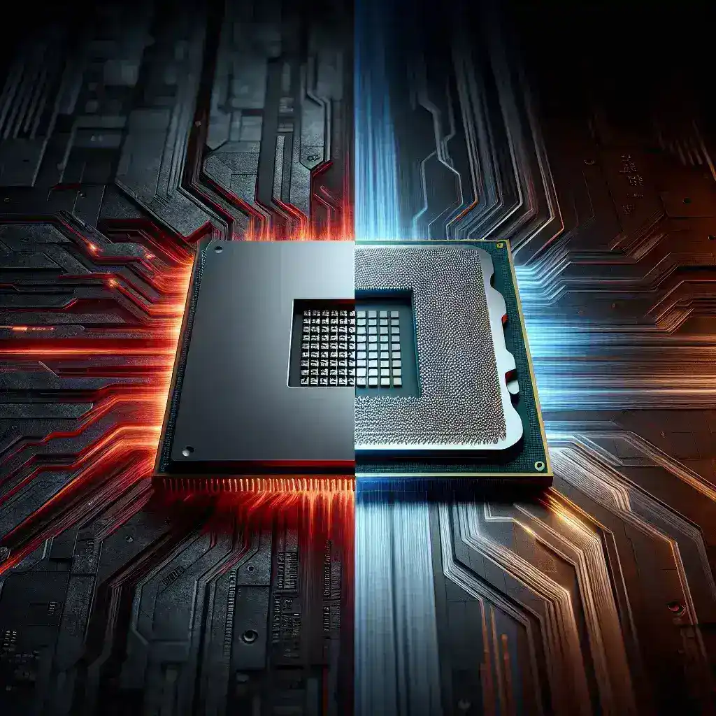 "Perbandingan prosesor AMD Ryzen AI Max Plus dan Apple M4 Pro, menunjukkan spesifikasi teknis dan performa keduanya dalam grafis dan pemrosesan data."