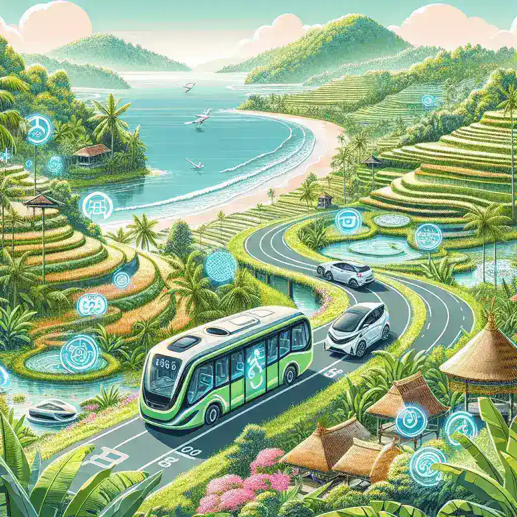 "Smart Transportation Network in Bali for Sustainable Tourism - Image depicting advanced transportation solutions to support eco-friendly travel in Bali."